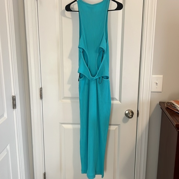 NEW WITH TAGS H&M Teal Cutout Maxi Dress - Picture 3 of 5